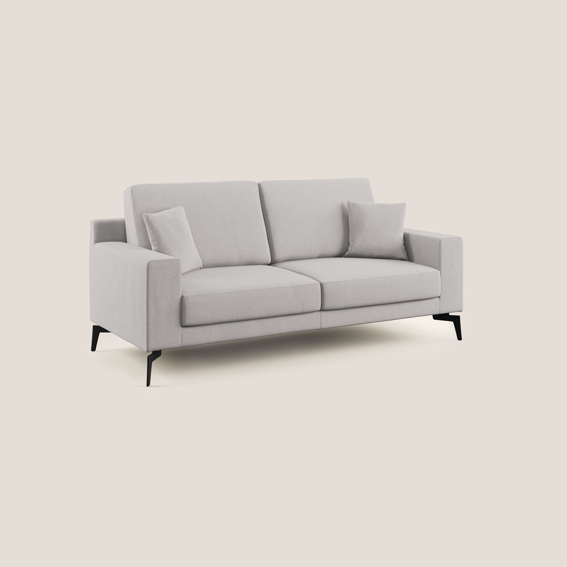 Divano 3 Posti 186x95x91 cm in Tessuto Grigio Chiaro