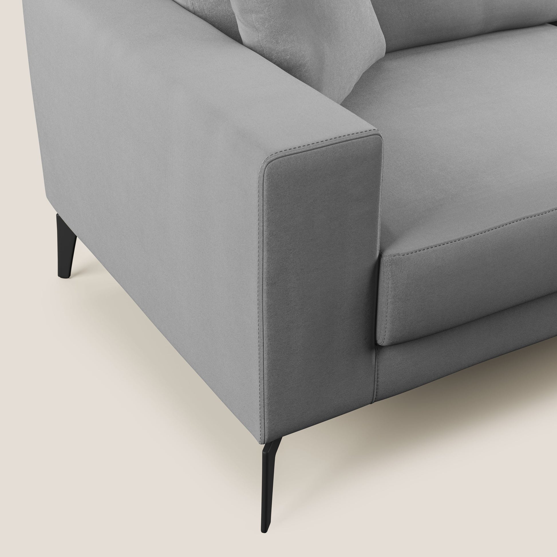 Divano 3 Posti 206x95x91 cm in Tessuto Grigio