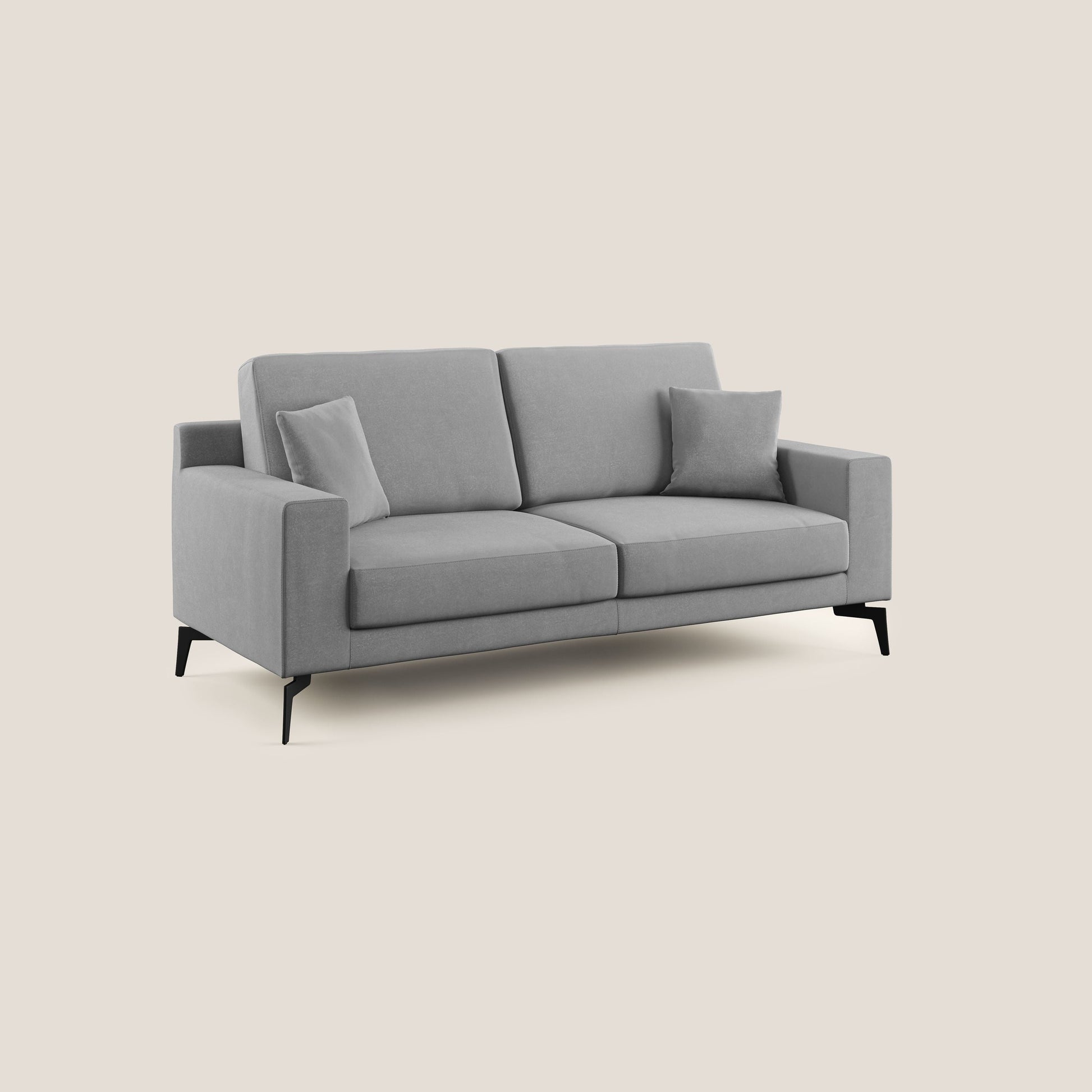 Divano 3 Posti 206x95x91 cm in Tessuto Grigio
