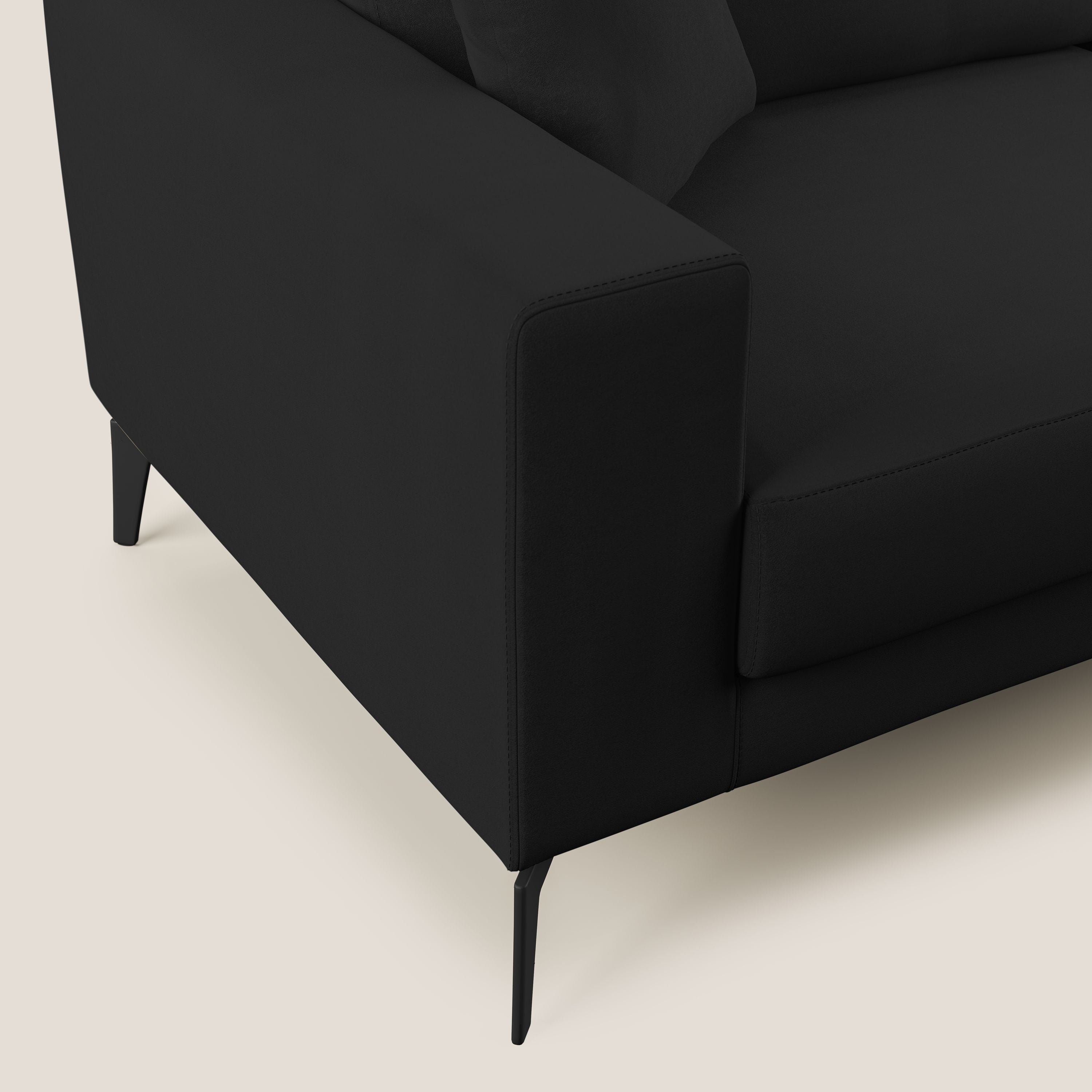 Divano 2 Posti 166x95x91 cm in Tessuto Nero