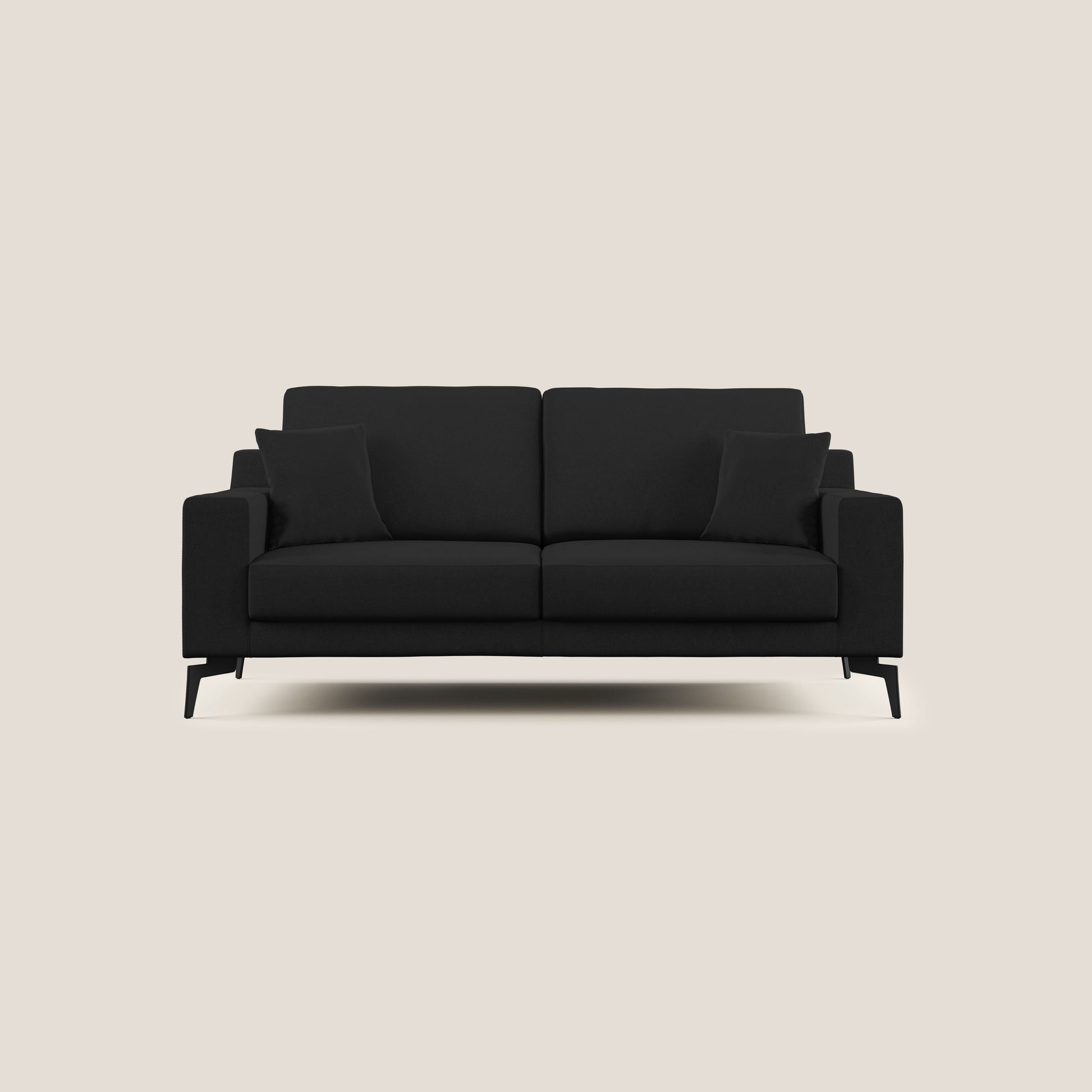Divano 3 Posti 206x95x91 cm in Tessuto Nero