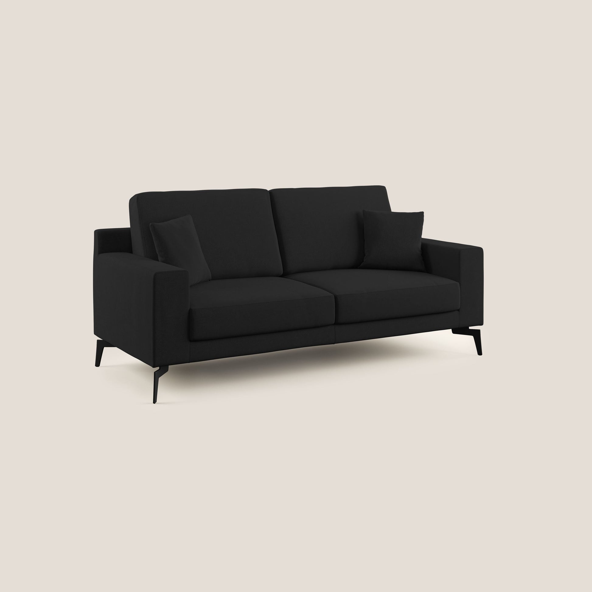 Divano 3 Posti 206x95x91 cm in Tessuto Nero
