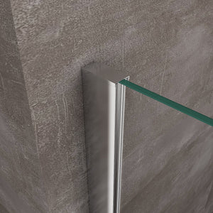 Box Doccia Angolare Con Pannello Fisso Laterale E Porta Frontale Scorrevole Senza Telaio H 200 Cromo Trasparente Cm 100 (98-100) x 160 (156-161)