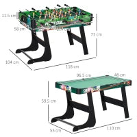 Tavolo da Gioco 6 in 1 con Calcio Balilla, Biliardo, Air Hockey, Ping Pong, Anelli e Hockey su Prato, 118x104x71 cm