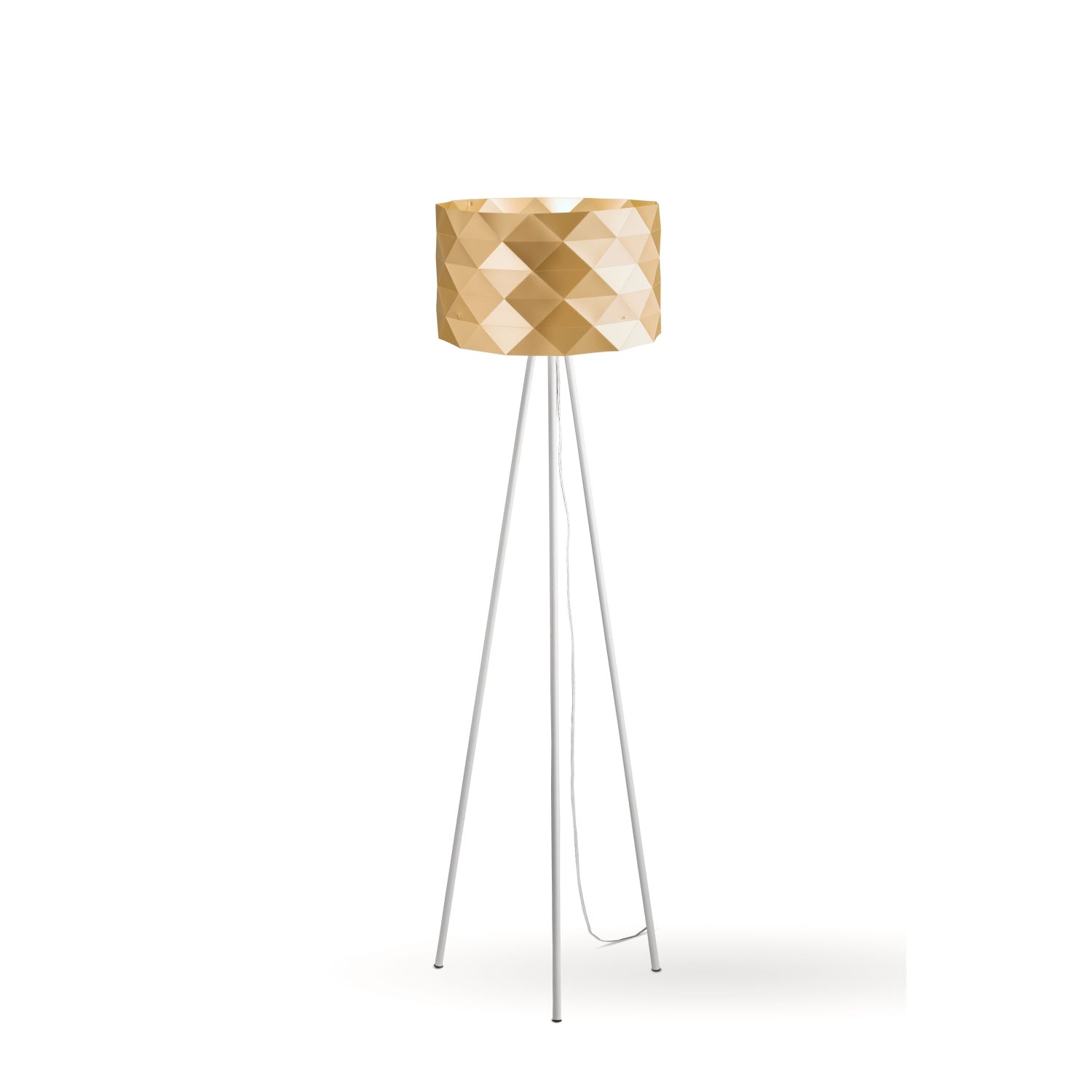 Piantana Moderna 3 Piediprisma Polilux ® New Gold E Metallo 1 Luce E27