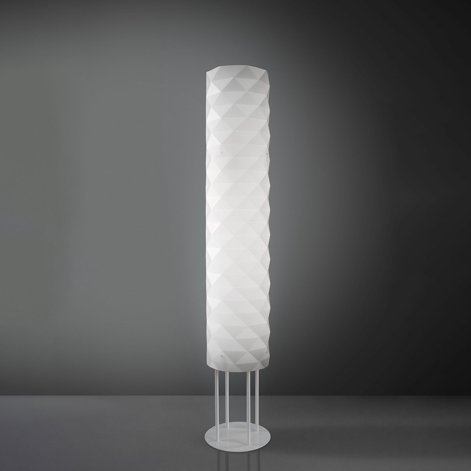 Piantana Moderna Prisma Polilux ® Bianco E Metallo 3 Luci E27