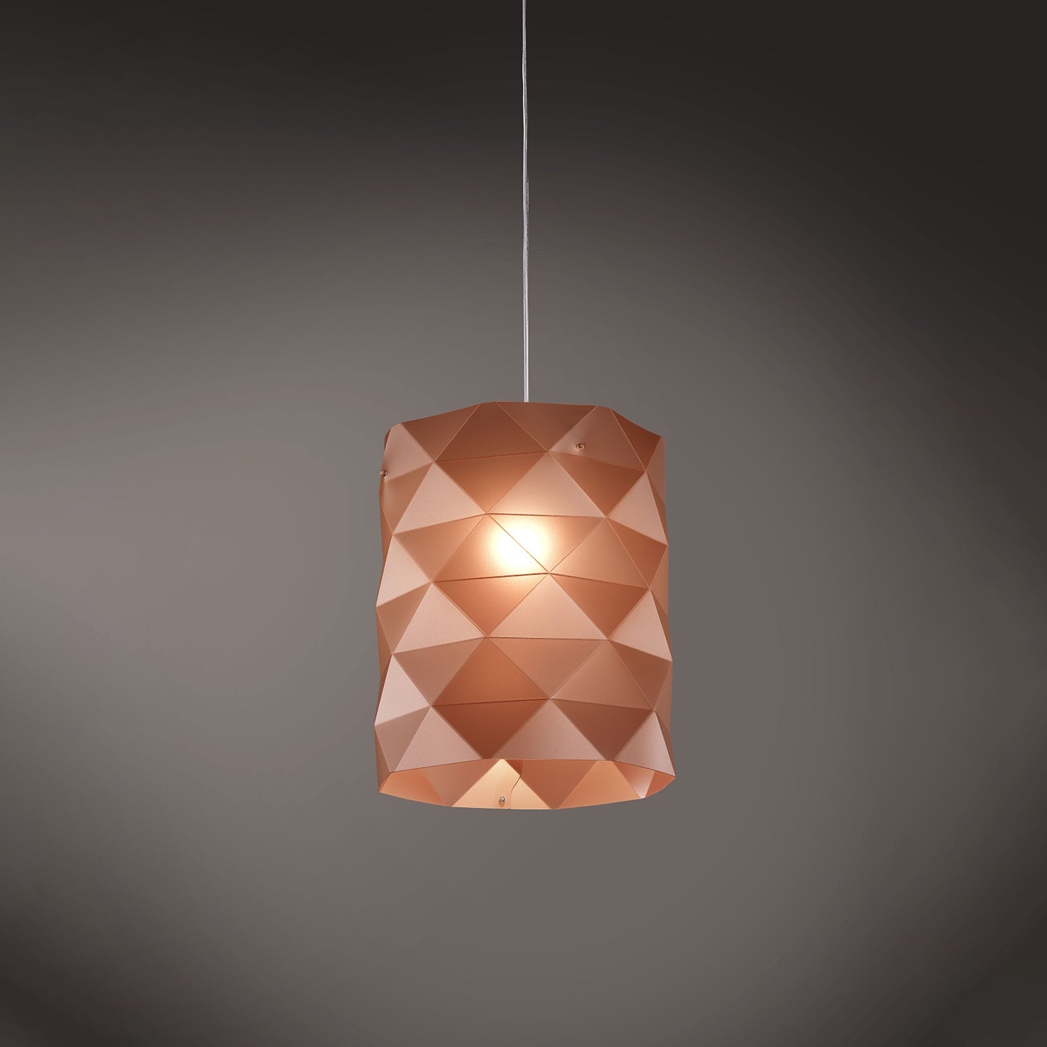 Sospensione Moderna Prisma Polilux ® Rame E Metallo Cromo 1 Luce E27 D27Cm