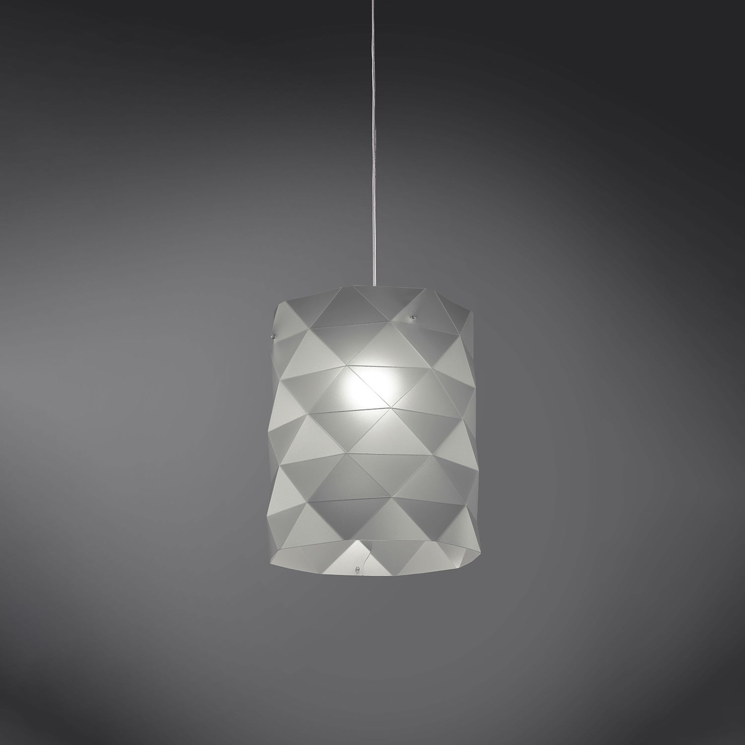 Sospensione Moderna Prisma Polilux ® Argento E Metallo Cromo 1 Luce E27 D27Cm