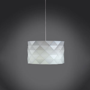 Sospensione Moderna Prisma Polilux ® Bianco E Metallo Cromo 1 Luce E27 D40Cm