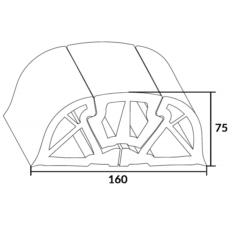 PROFILO BUMPER 160 BIANCO MT 2