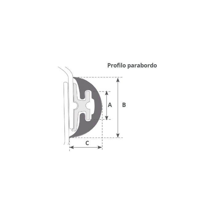 PROFILO RADIAL MM. 65 BIANCO MT.24