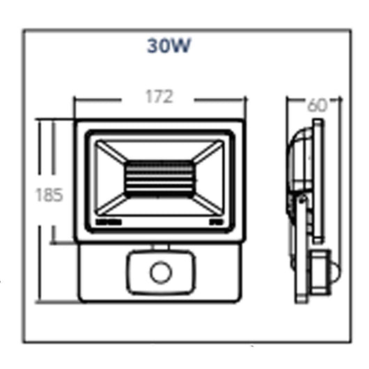 PROIETTORE FAN EUROPE LIGHTING LED-URANO-S30 CON SENSORE DI MOVIMENTO E CREPUSCOLARE