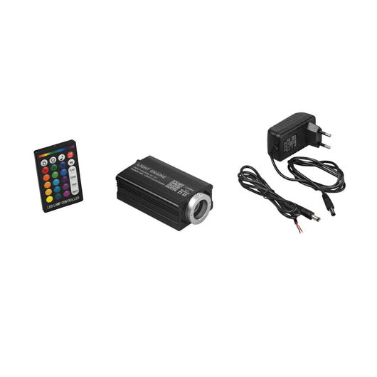 PROIETTORE LED OTTICO KPA-16W RGBW EFFETTO CAMBIO COLORE DC12V + ADATTATORE 220V 38X64X150MM