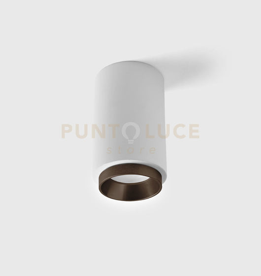 PROPILEI lampada da Soffitto 2 Anelli Alluminio e Bronzo d.7cm in alluminio e gesso attacco GU10