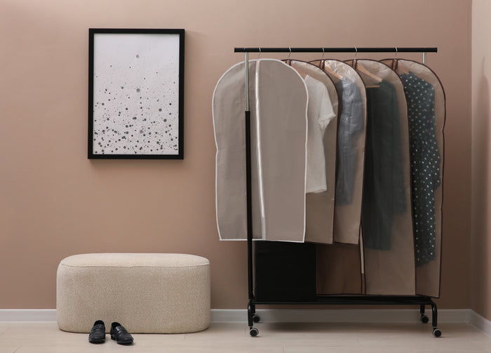 Sacco Appendiabiti 60x100 cm Protezione Abiti Armadio Antipolvere Sacchetto Indumenti - Set 10 Pezzi - 60x100