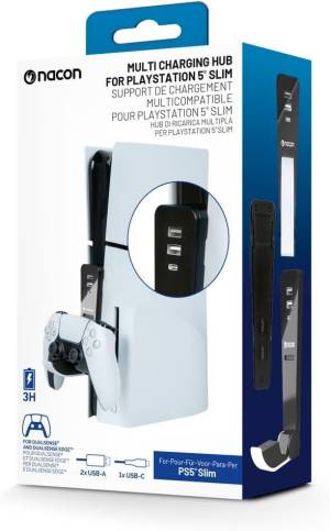 PS5 Nacon Base di Ricarica Dual Sense/Edge + Hub USB