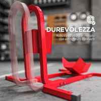 Blocca Ruota Moto Regolabile su 3 Livelli da 250 kg max in Metallo, 60x55x43 cm, Rosso