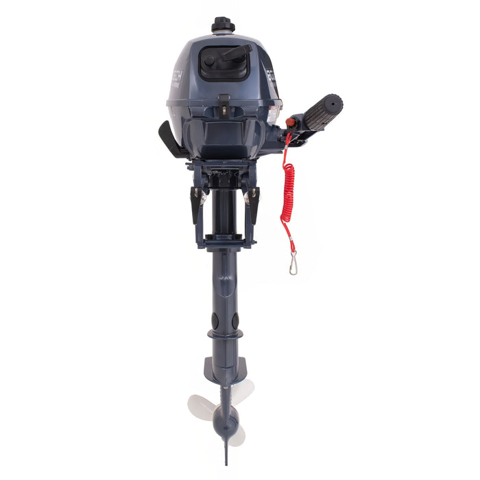 Krave 2.5 - Motore Marino Fuoribordo a Benzina 4 Tempi 72cc 2.5 Hp Gambo Corto per Gommoni Barche da Pesca