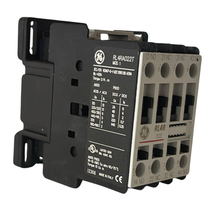 Relè ausiliario ge power rl4ra022t5 2na 2nc 220v ac guida din