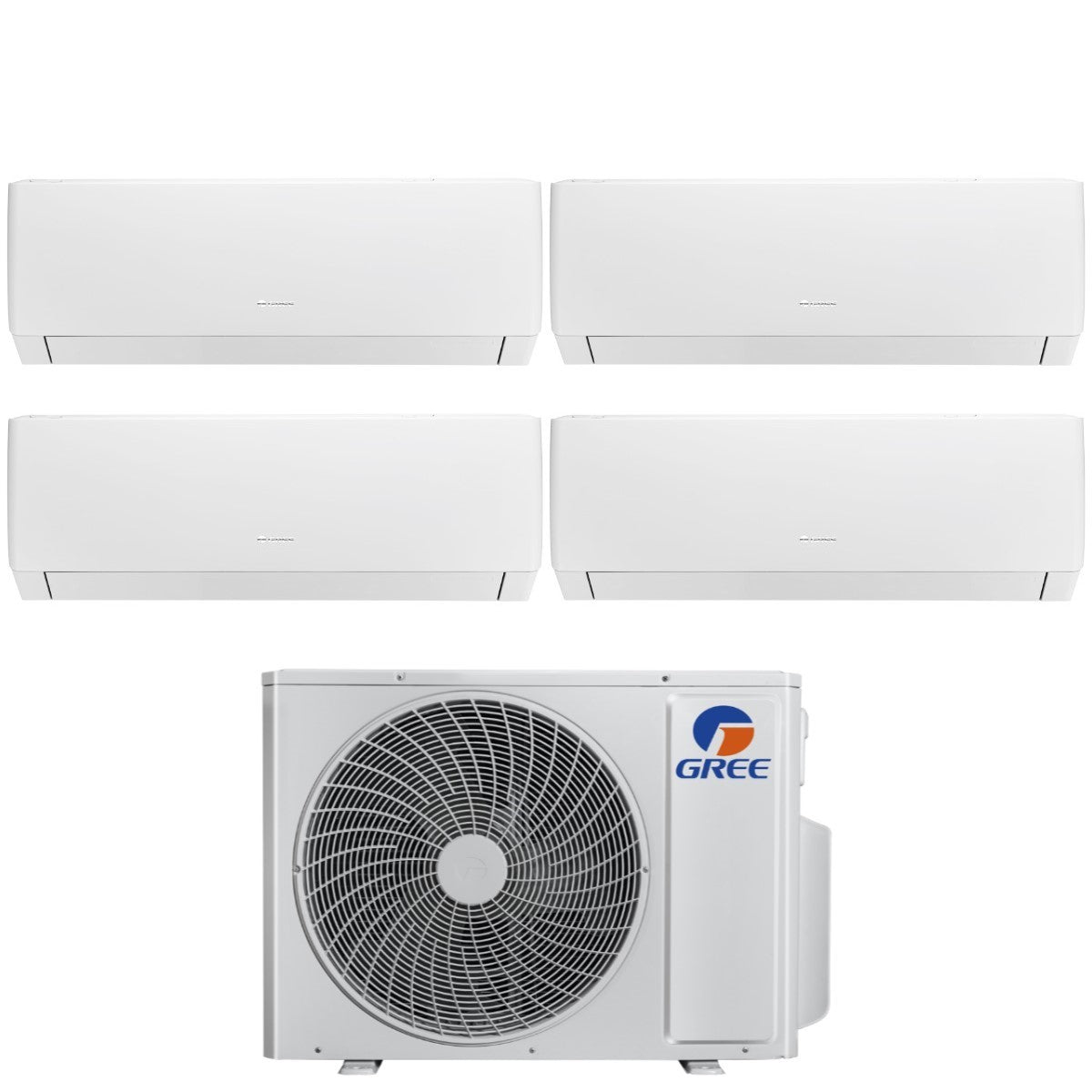 Climatizzatore Condizionatore Gree Quadri Split Inverter serie PULAR 9+9+9+9 con GWHD(28)NK6OO R-32 Wi-Fi Integrato 9000+9000+9000+9000
