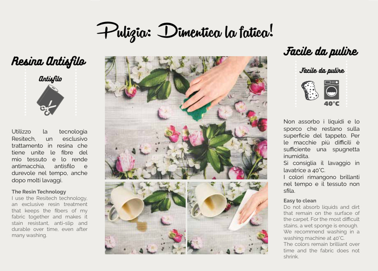 Tappeto Passatoia Cucina Antiscivolo Antimacchia Digitale Sprinty Apuane - 52x90 - Apuane