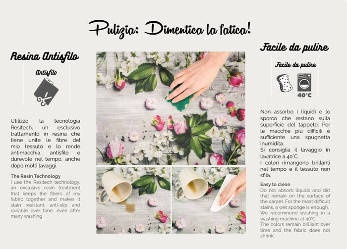 Tappeto Passatoia Cucina Antiscivolo Antimacchia Digitale Sprinty Trieste - 52x50 - Trieste