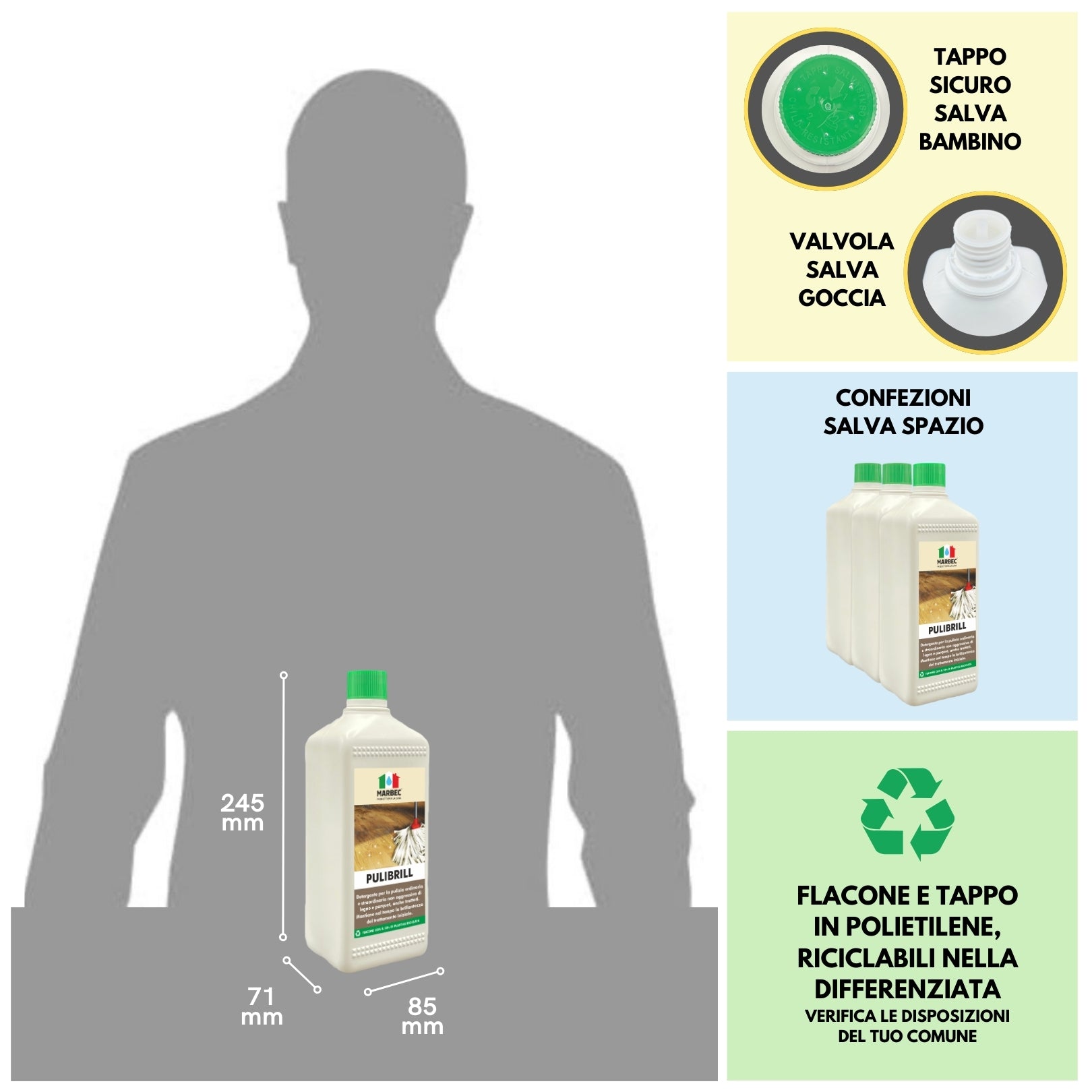 Come pulire il legno PULIBRILL   1LTx6Pz