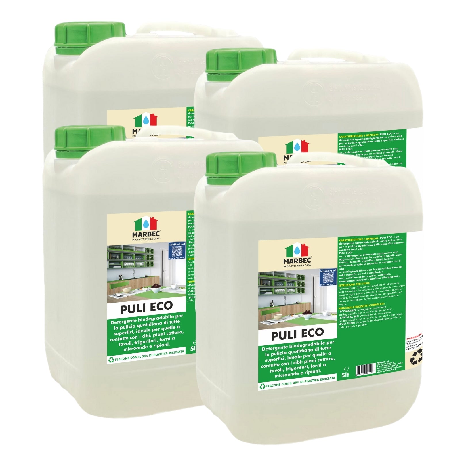 Detergente per superfici a contatto con gli alimenti PULI ECO   5LTx4Pz