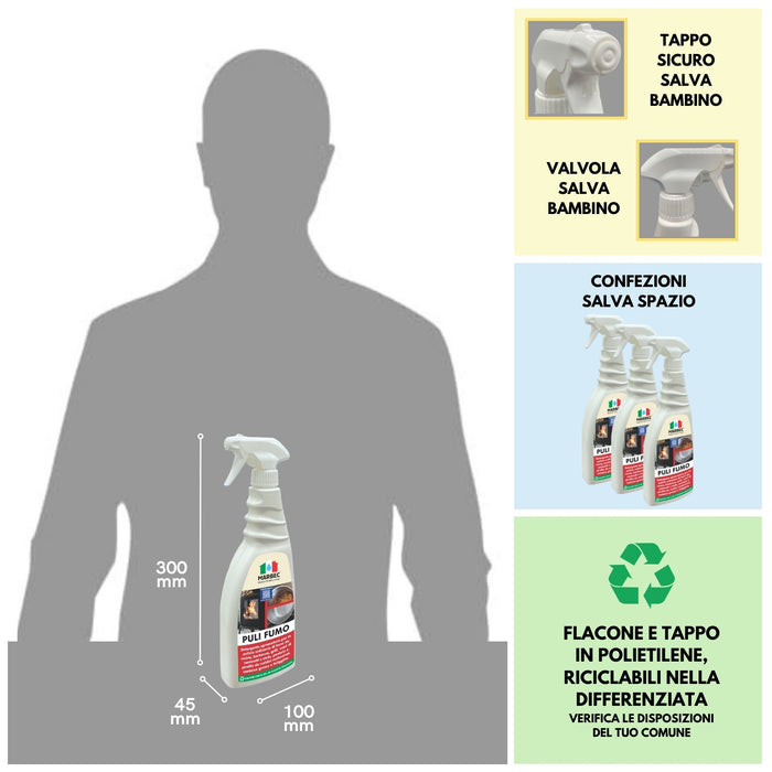 Detergente Rapido per Forni, Barbecue e Vetri Caminetti | PULI FUMO 750ML