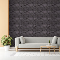 Rushmore - Set 2 pannelli decorativi 3D da parete 120x60x9 cm effetto pietra in PU Grigio Antracite