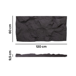 Rushmore - Set 2 pannelli decorativi 3D da parete 120x60x9 cm effetto pietra in PU Grigio Antracite