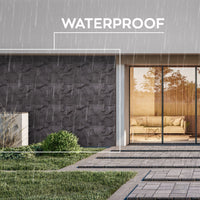 Rushmore - Set 2 pannelli decorativi 3D da parete 120x60x9 cm effetto pietra in PU Grigio Antracite