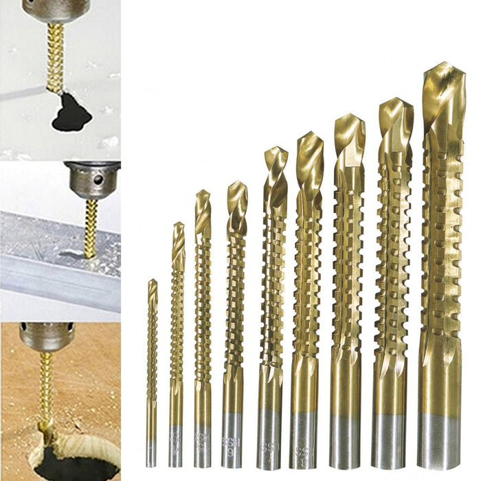 PUNTE ACCIAIO SET DA 9 TRAPANO PER FORARE TITANIO LEGNO FERRO FRESARE FILETTARE