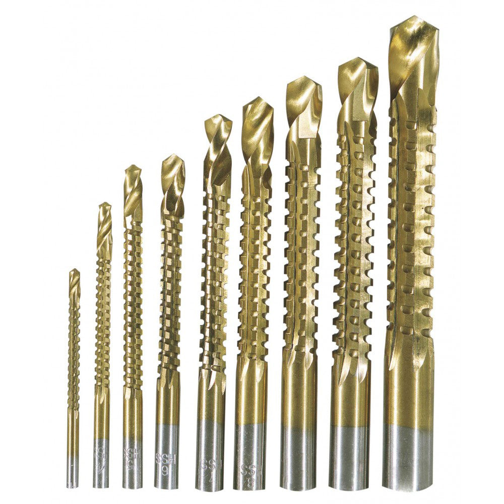 PUNTE ACCIAIO SET DA 9 TRAPANO PER FORARE TITANIO LEGNO FERRO FRESARE FILETTARE