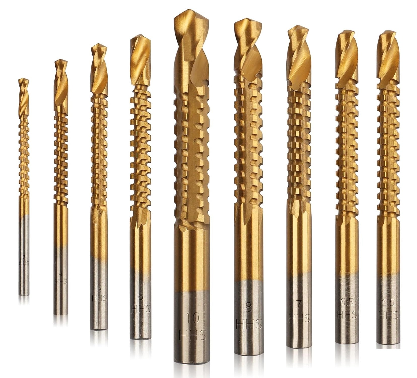 PUNTE ACCIAIO SET DA 9 TRAPANO PER FORARE TITANIO LEGNO FERRO FRESARE FILETTARE