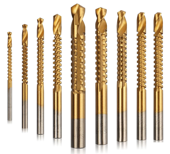 PUNTE ACCIAIO SET DA 9 TRAPANO PER FORARE TITANIO LEGNO FERRO FRESARE FILETTARE
