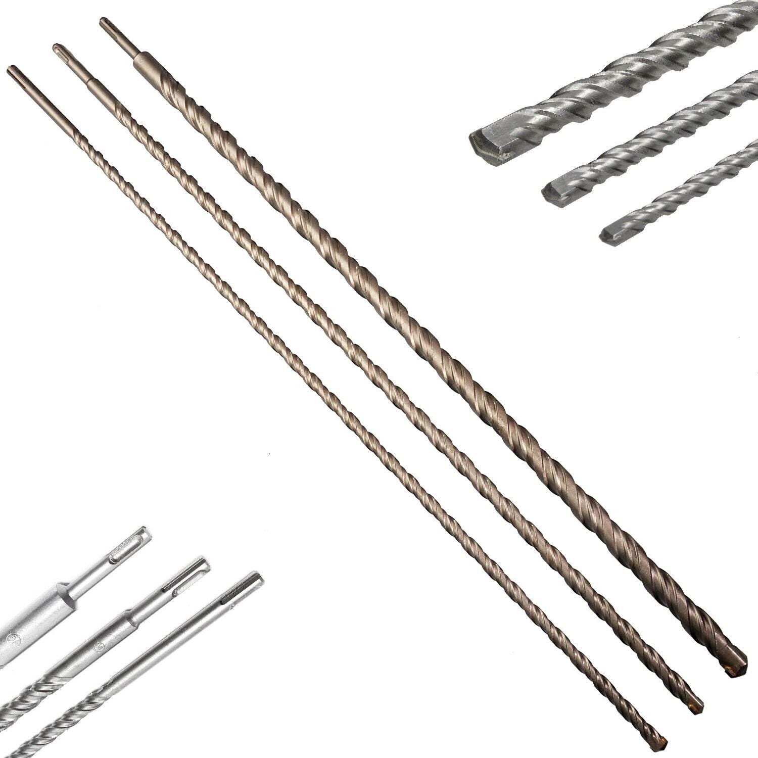 PUNTE PER TRAPANO DEMOLITORE MARTELLO 3 PZ 1000 MM ATTACCO SDS PLUS 100CM X MURO