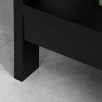 Tavolo Consolle con 2 Cassetti e 2 Mensole, Mobile da Ingresso e Soggiorno in MDF, 100x30.5x80cm, Nero