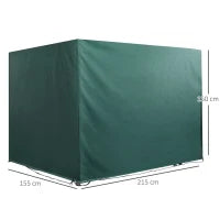 Copertura per Dondolo da Giardino Impermeabile Anti UV Anti Muffa con Fissaggio PE 215x155x150cm Verde