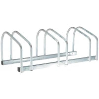 Rastrelliera Portabiciclette Parcheggio per 3 Biciclette in Acciaio, 76x33x27 cm, Argento