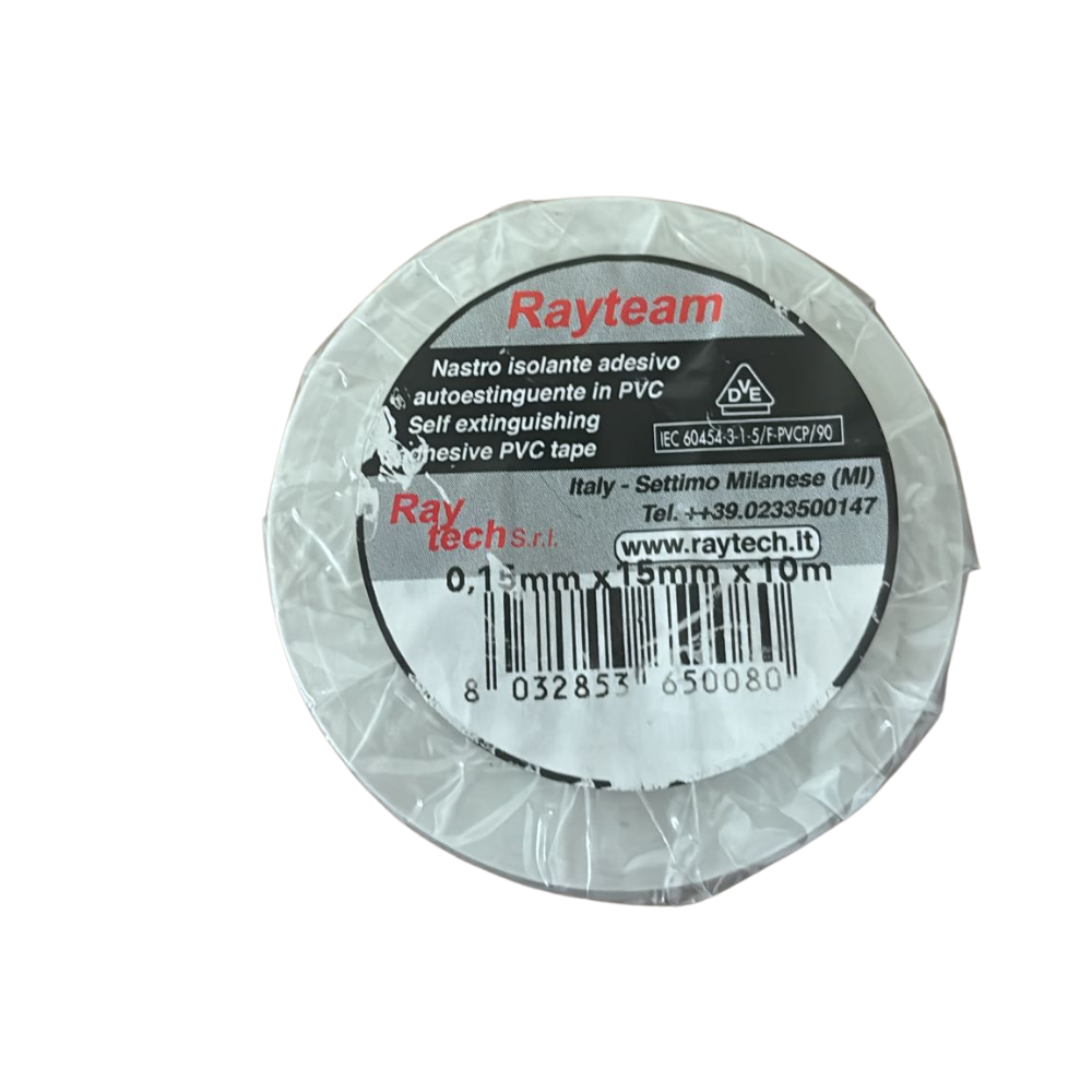 Nastro isolante in pvc autoestinguente raytech per impianti elettrici e cablaggi *** colore bianco, dimensioni 15 mm ...