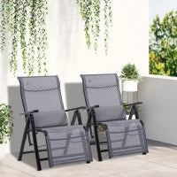 Sdraio da Giardino Zero Gravity Set 2 Pz, Regolabile su 9 Livelli, con Cuscini, 65x70x111cm, Grigio