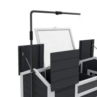 Casa per Tartarughe Terrestri all'Aperto, Gabbia per Tartarughe, 2 Tane, Supporto per Lampada Regolabile, Legno Massiccio, 120 x 56,5 x 43 cm, Grigio