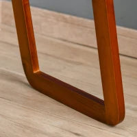 Specchio da Terra e da Parete con Struttura in Legno, Supporto Pieghevole con Cerniera, 37x43x156cm, Noce Chiaro