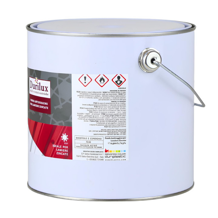 Durizinc fondo ancorante antiruggine lamiere zincate natura alchidica diluibile *** formato 2.5 lt, confezione 1