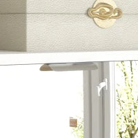 Scarpiera Salvaspazio Slim con Specchio e 4 Cassetti per 24 Paia di Scarpe, 76x26x178cm, Bianco