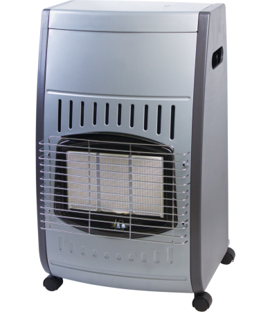 Stufa a gas GH 3042 R grigio, ambienti fino a 135 m3, potenza kW 4,2, 3 regolazioni, regolatore gas incluso