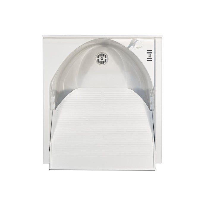 Mobile lavatoio 50x45 cm bianco con vasca in termoplastico, fondo salvagoccia e asse in termoplastico | Lavella