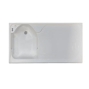 Mobile lavatoio 60x109 cm bianco con vasca in termoplastico, fondo salvagoccia e asse in termoplastico | Lavella