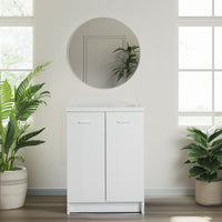 Mobile lavatoio 60x60 cm bianco con vasca in termoplastico e asse in termoplastico | Edilla